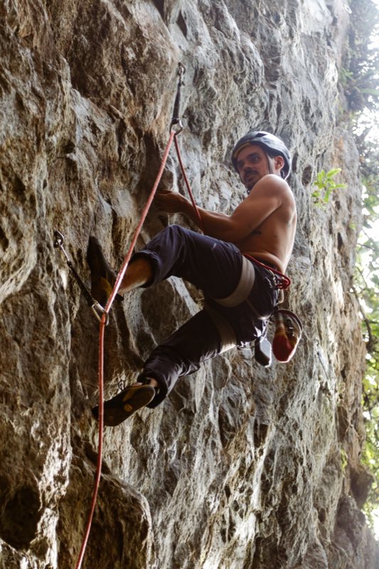 Climber at La Peña